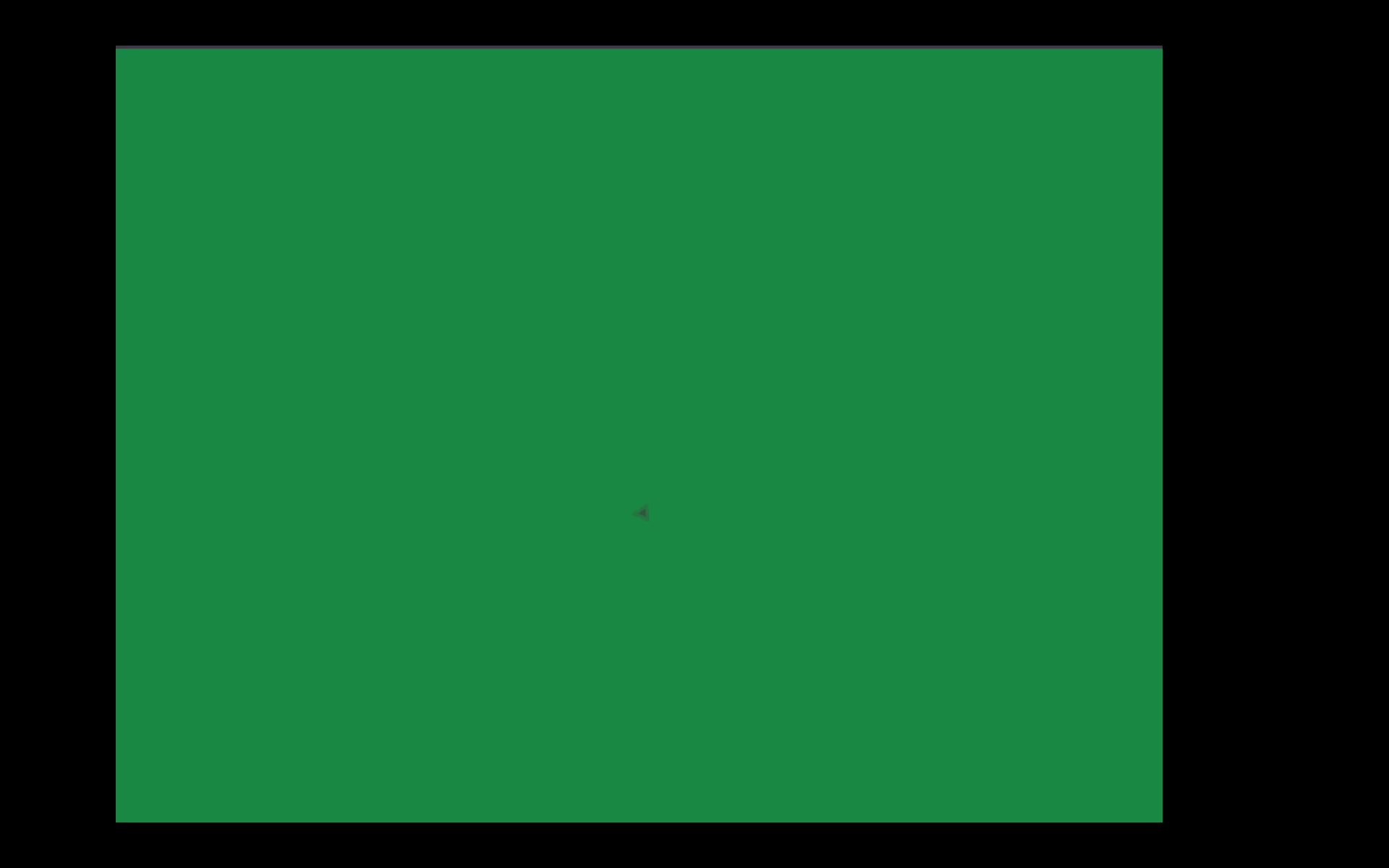 A dark block shape pulses or rotates slightly on a forest green background, quietly standing out with minimal motion, hinting at subtle energy or mystery.